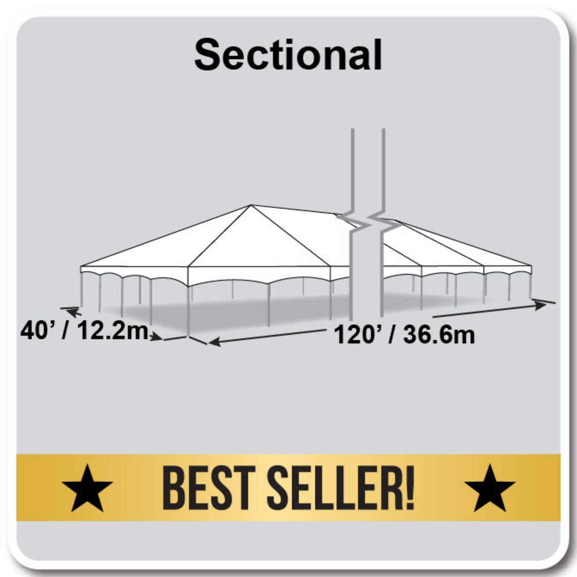 40' X 120' Master Frame Tent / sectional tent top, Complete