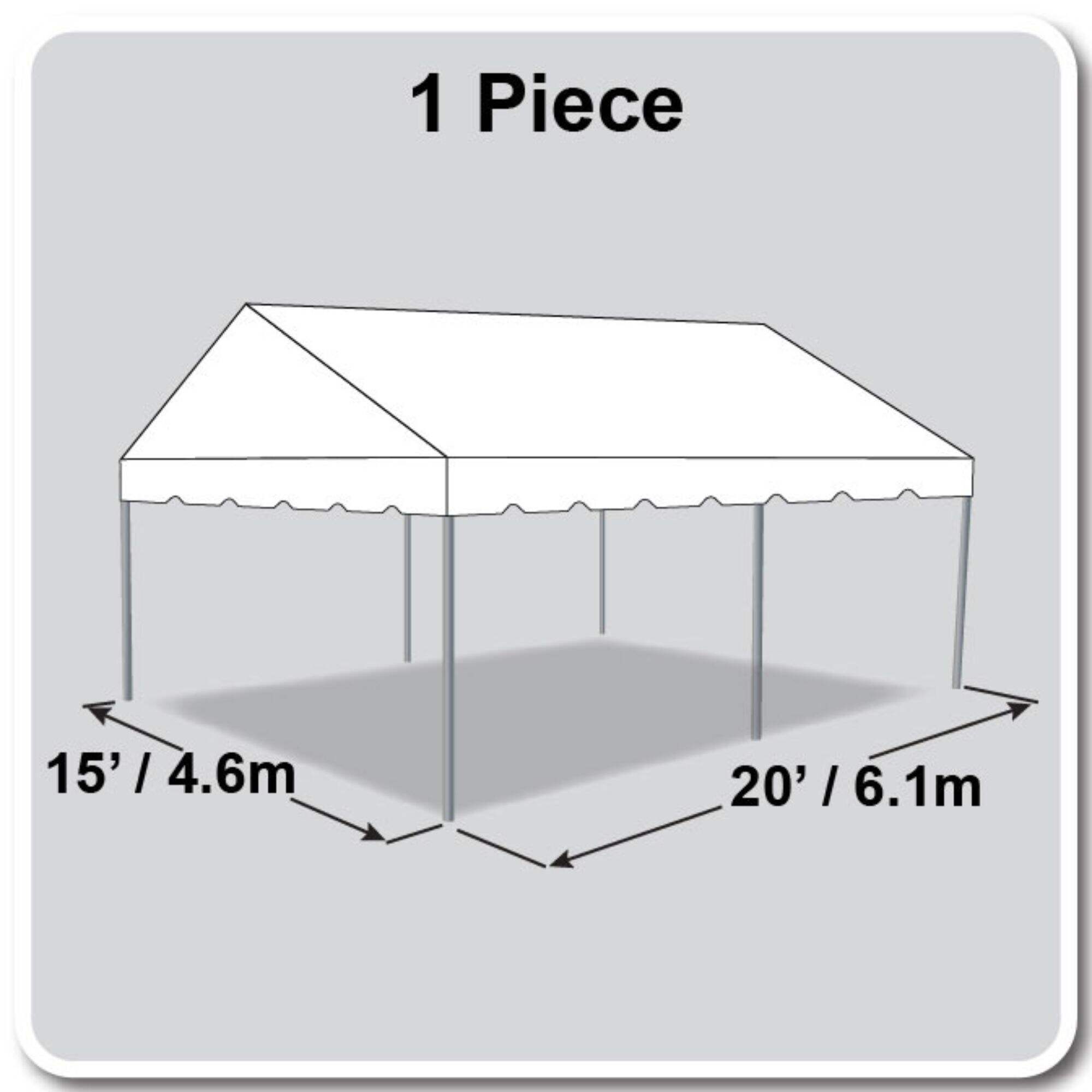 15' X 20' Gable Frame Tent / one piece tent top, Complete