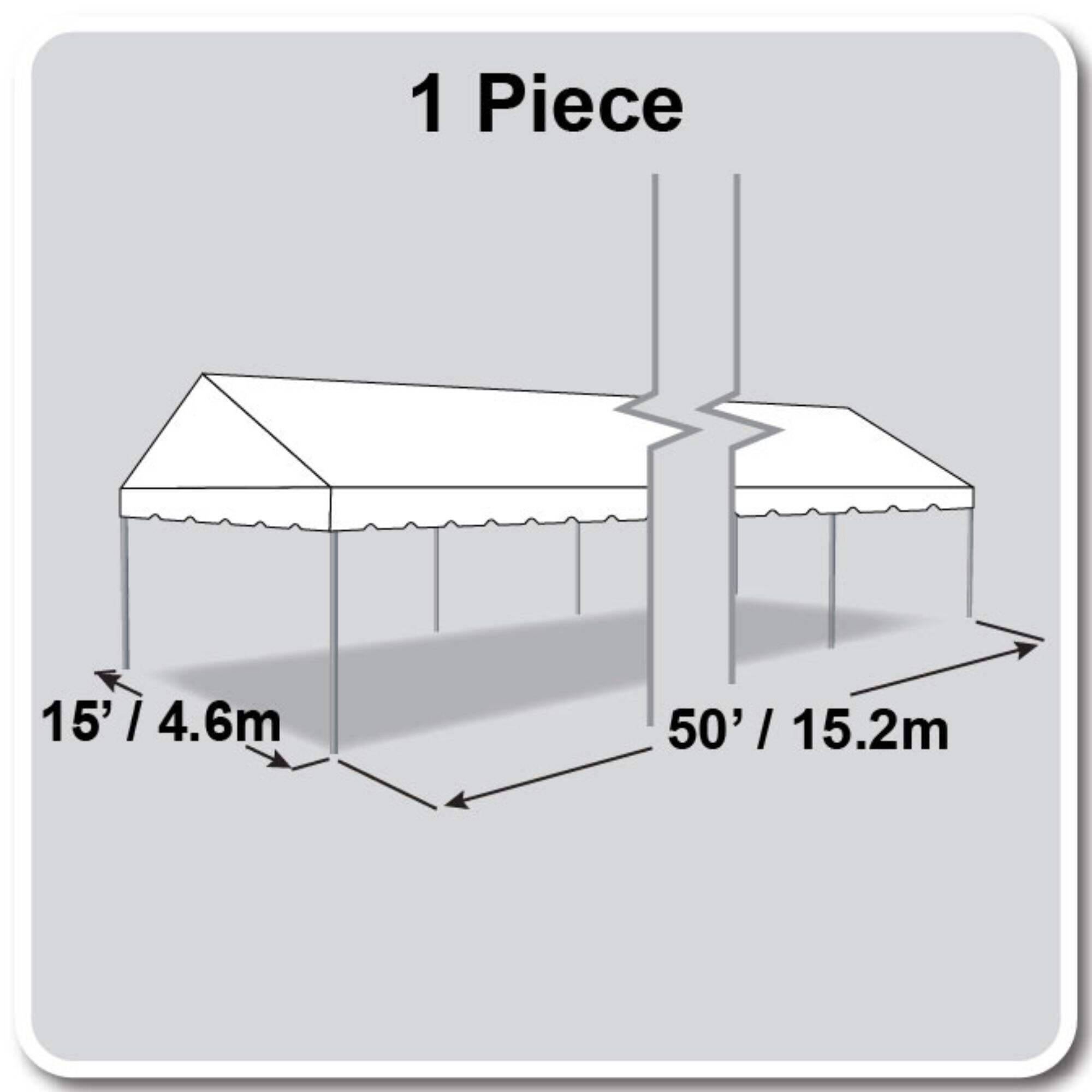 15' X 50' Gable Frame Tent / one piece tent top, Complete