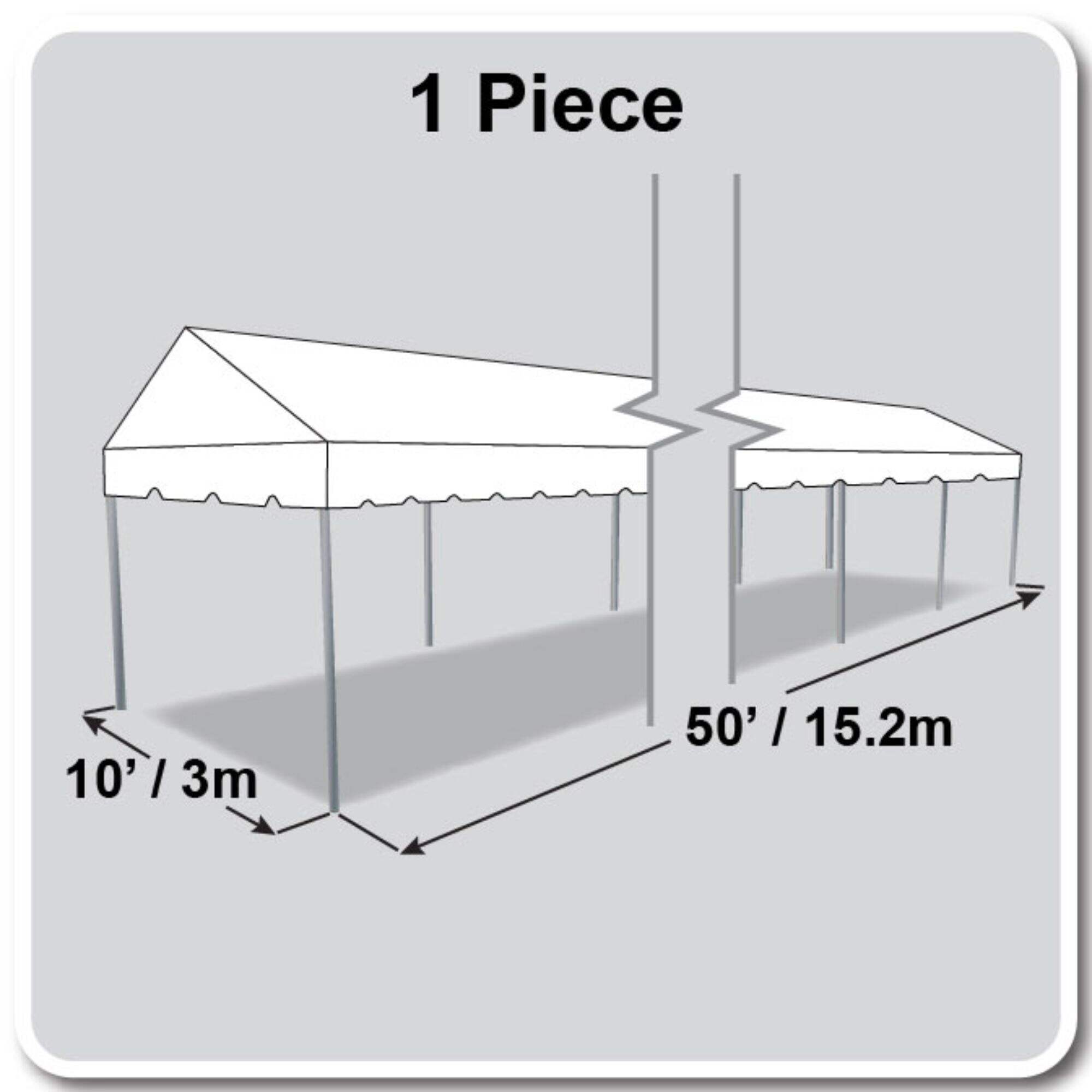 10' X 50' Gable Frame Tent / one piece tent top, Complete