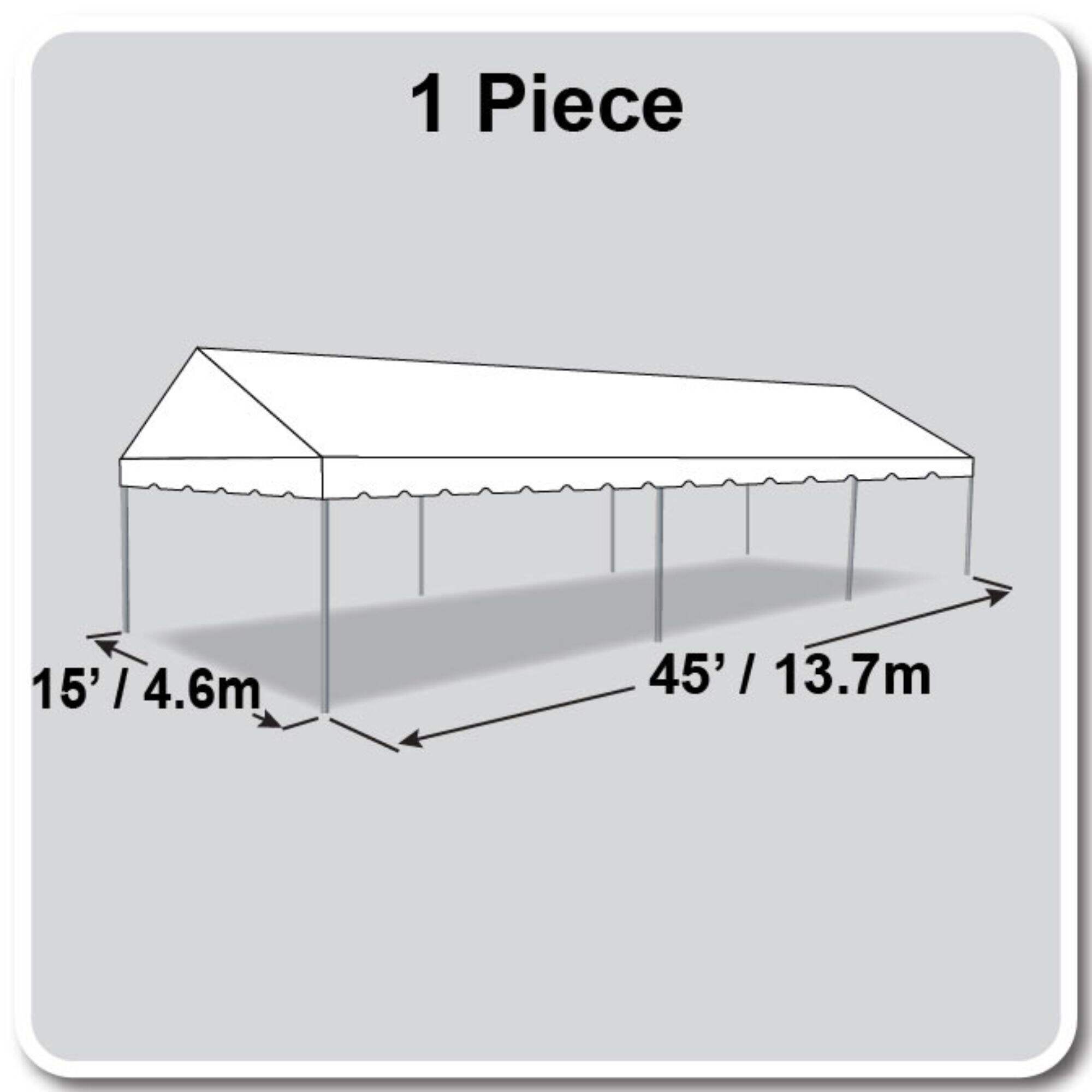 15' X 45' Gable Frame Tent / one piece tent top, Complete