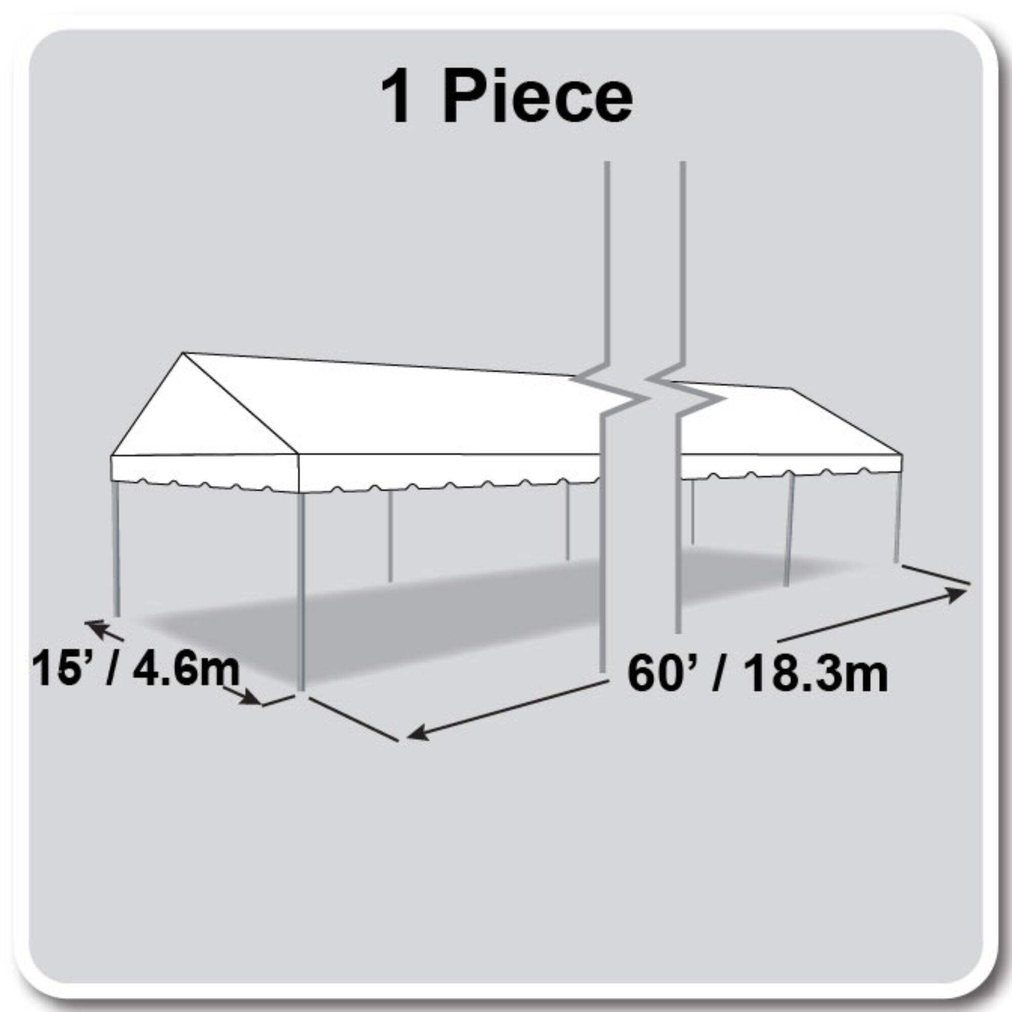 15' X 60' Gable Frame Tent / one piece tent top, Complete