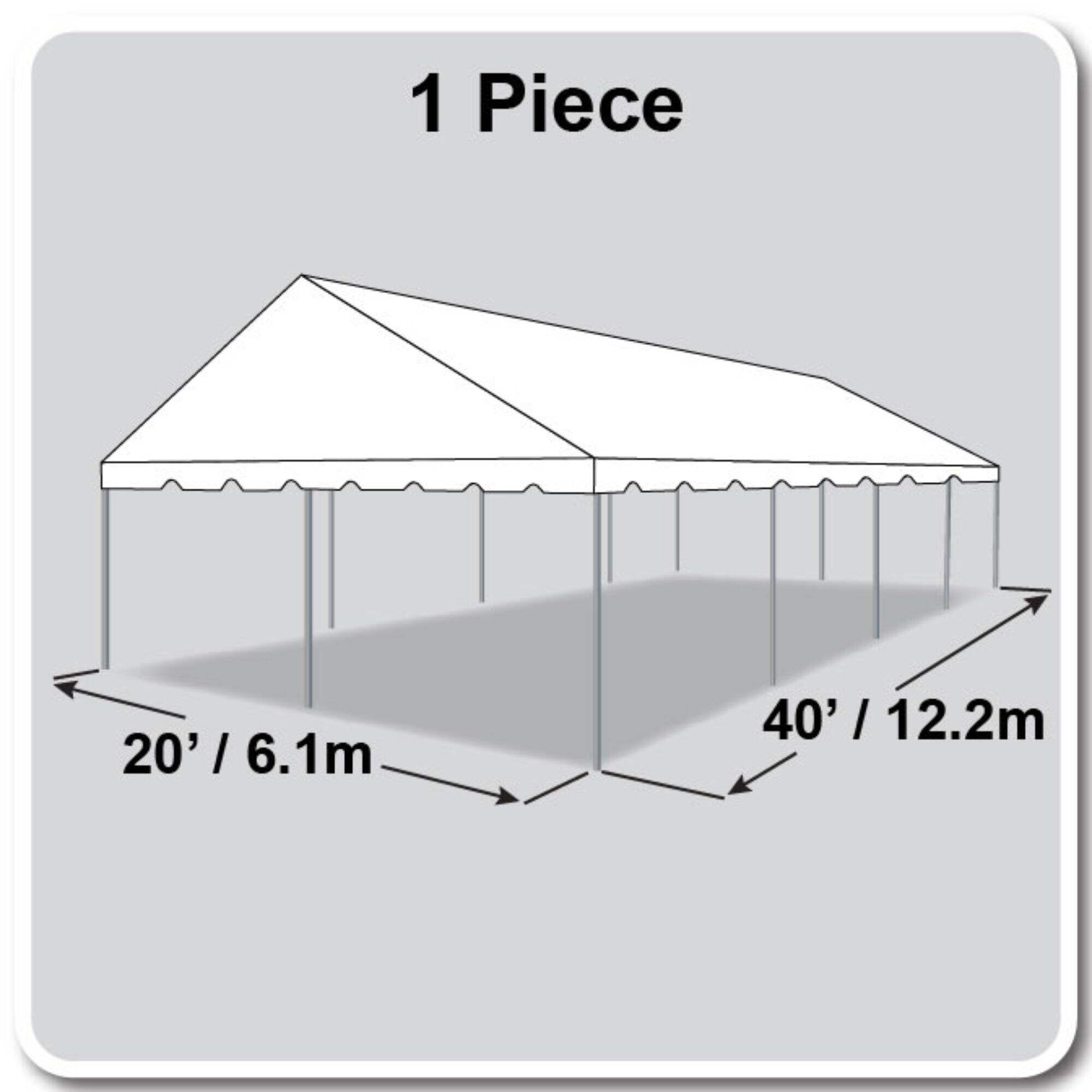 20' X 40' Gable Frame Tent / one piece tent top, Complete