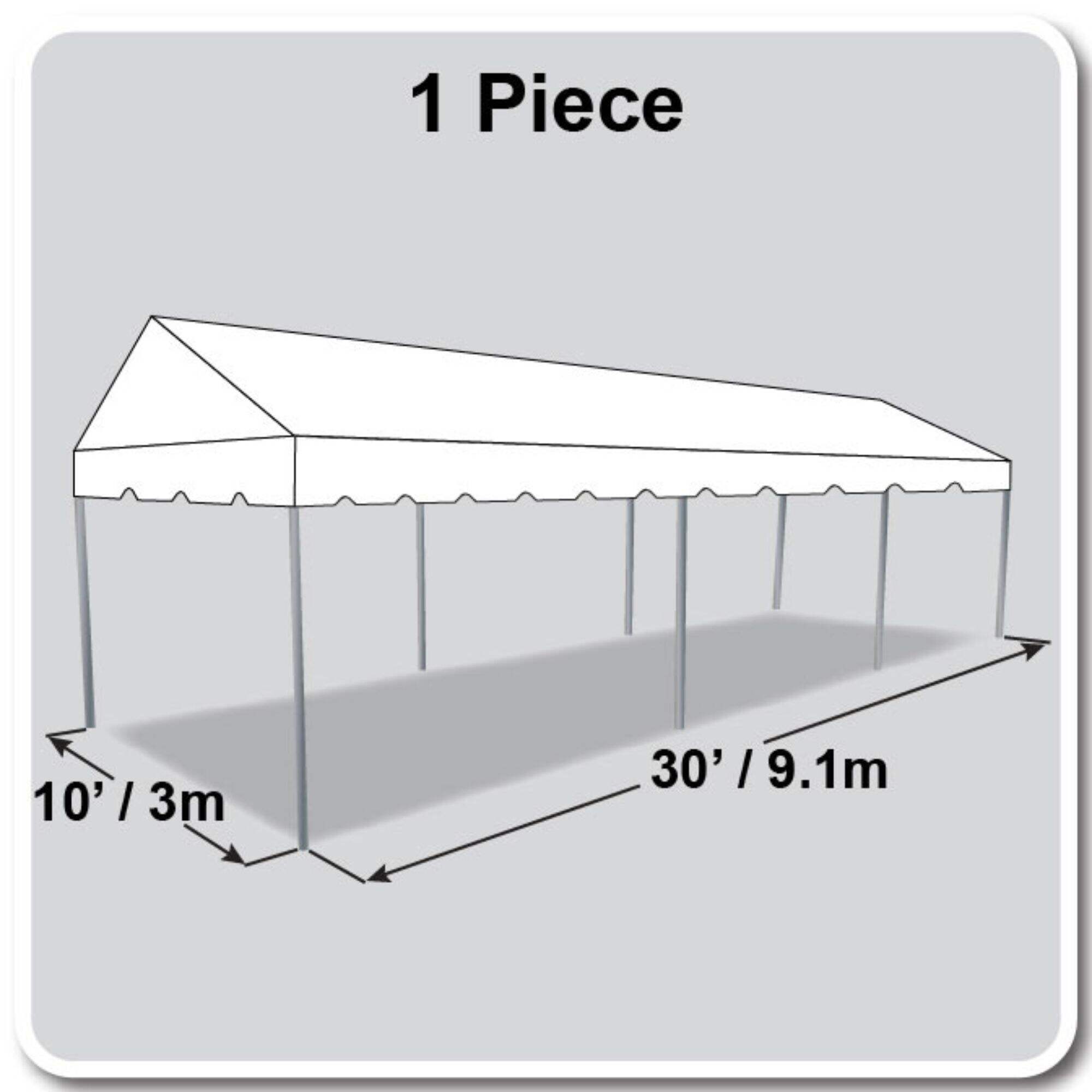 10' X 30' Gable Frame Tent / one piece tent top, Complete