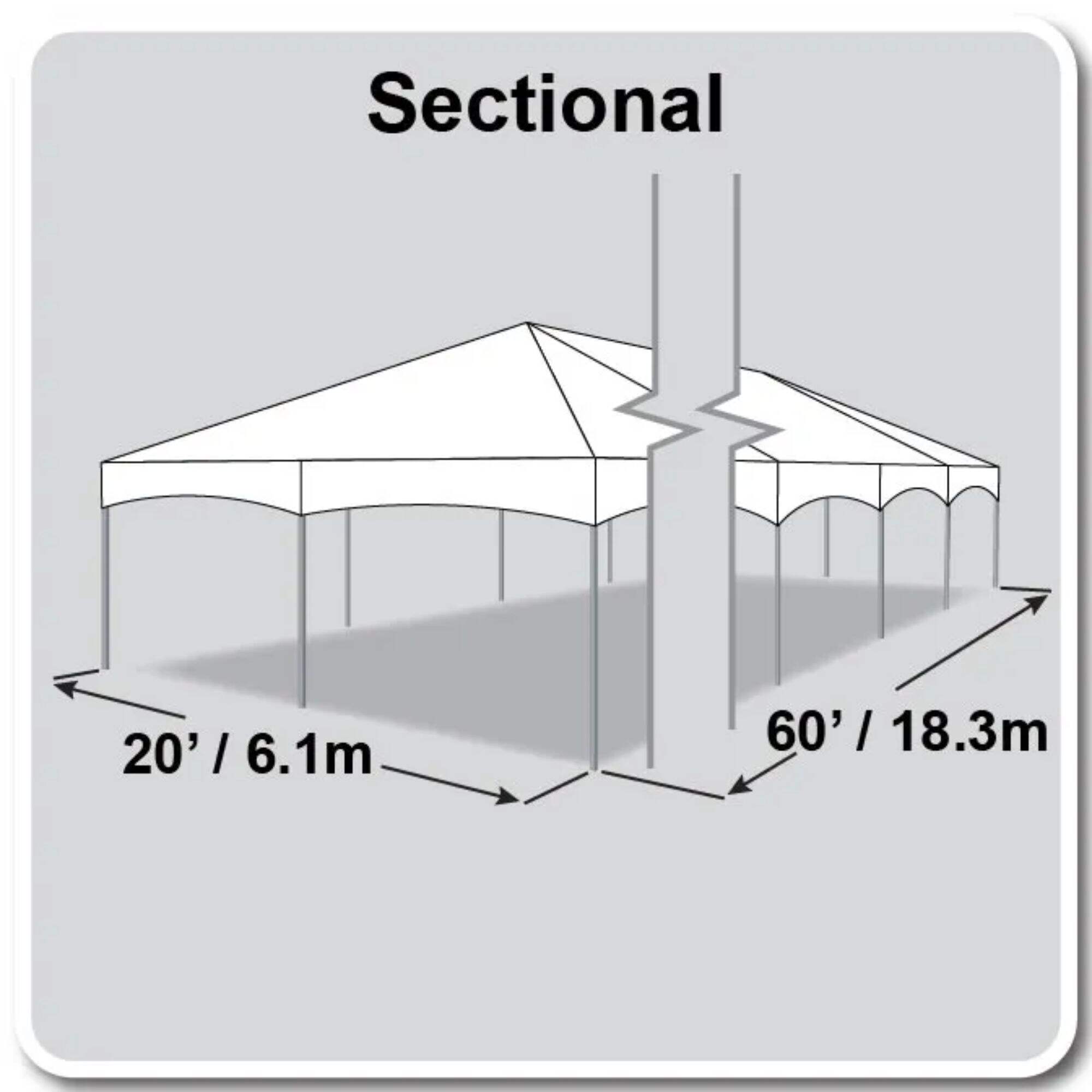 20' X 60' Master Frame Tent / sectional tent top, Complete