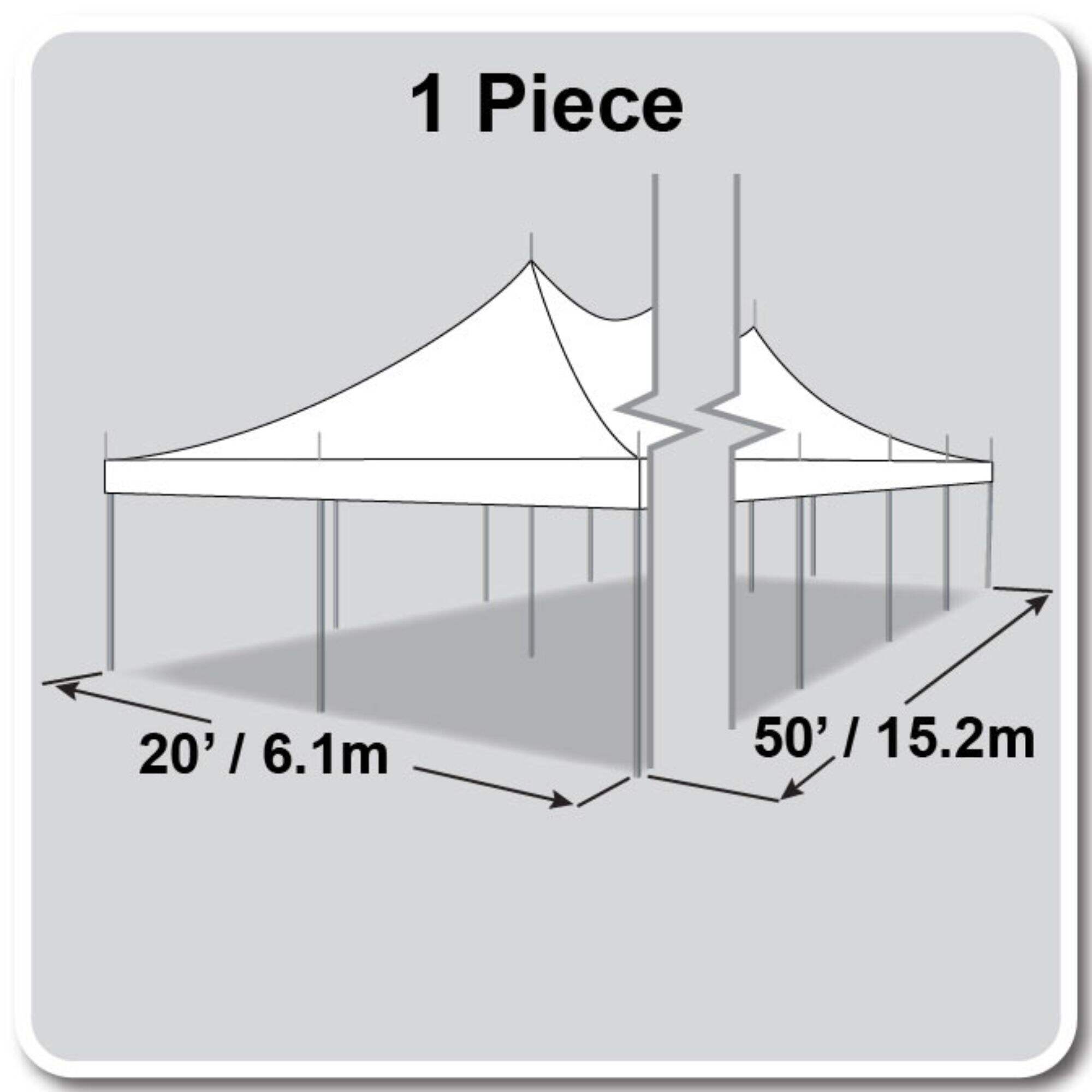 20' X 50' High Peak Pole Tent / Premiere I Tent, sectional tent top, Complete