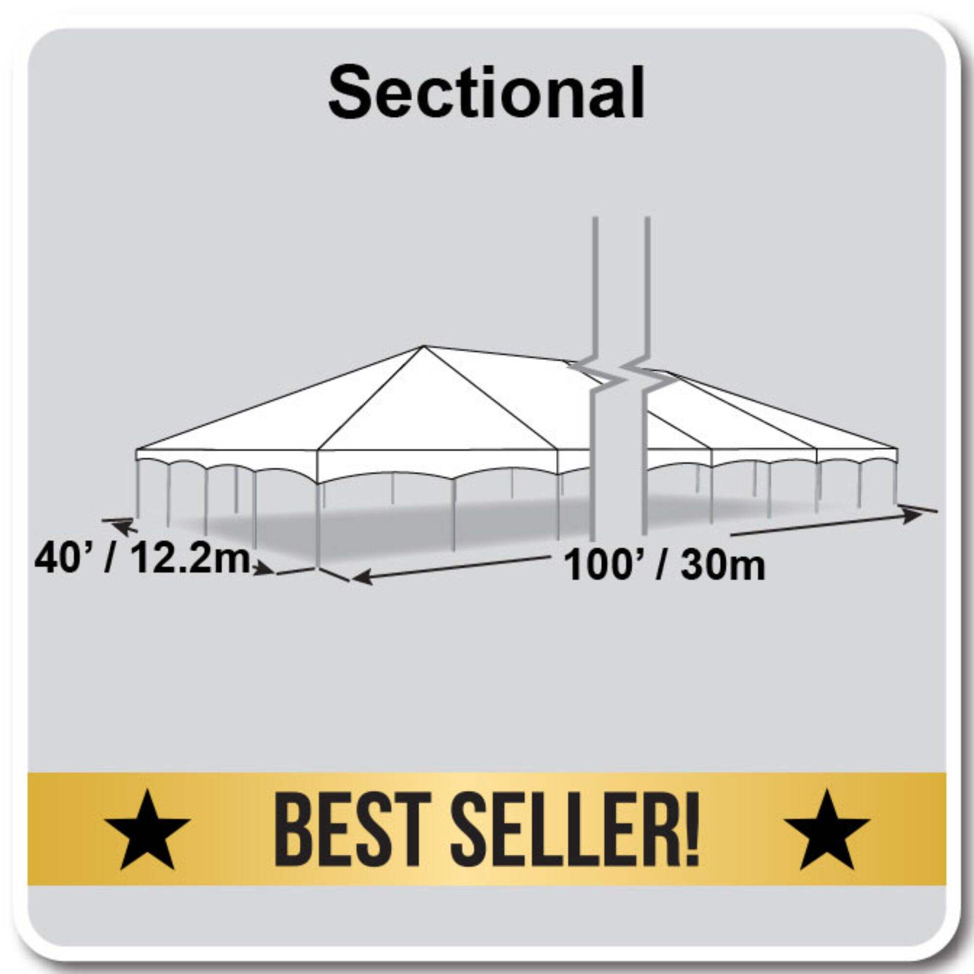 40' X 100' Master Frame Tent / sectional tent top, Complete