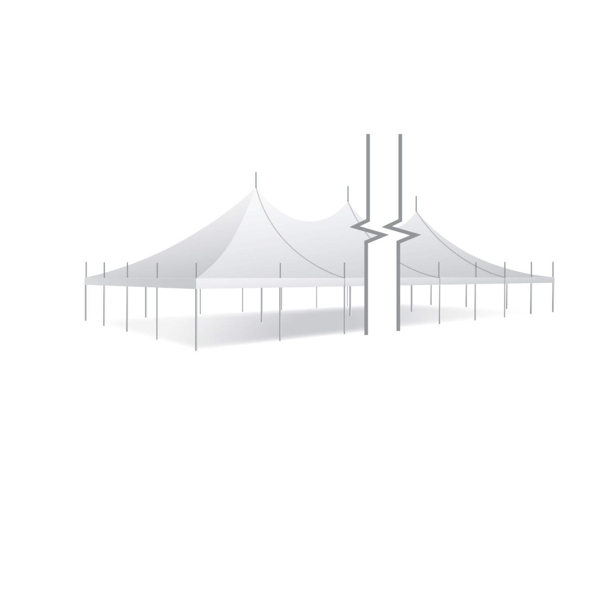 40' X 120' High Peak Pole Tent / Premiere I Tent, sectional tent top, Complete