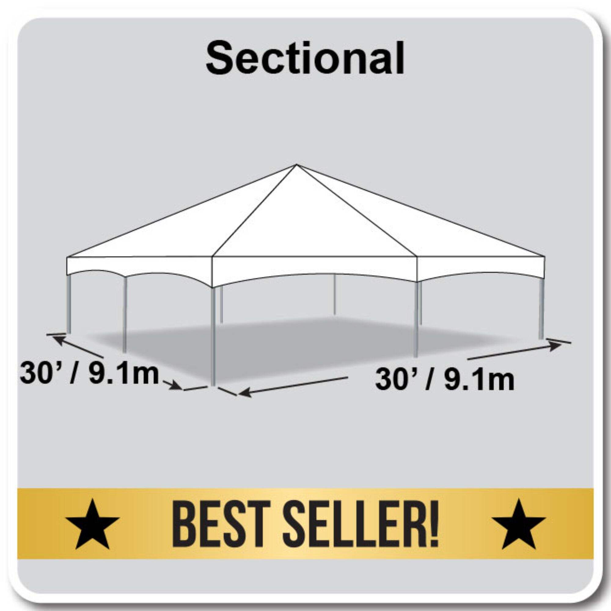 30' X 30' Master Frame Tent / sectional tent top, Complete