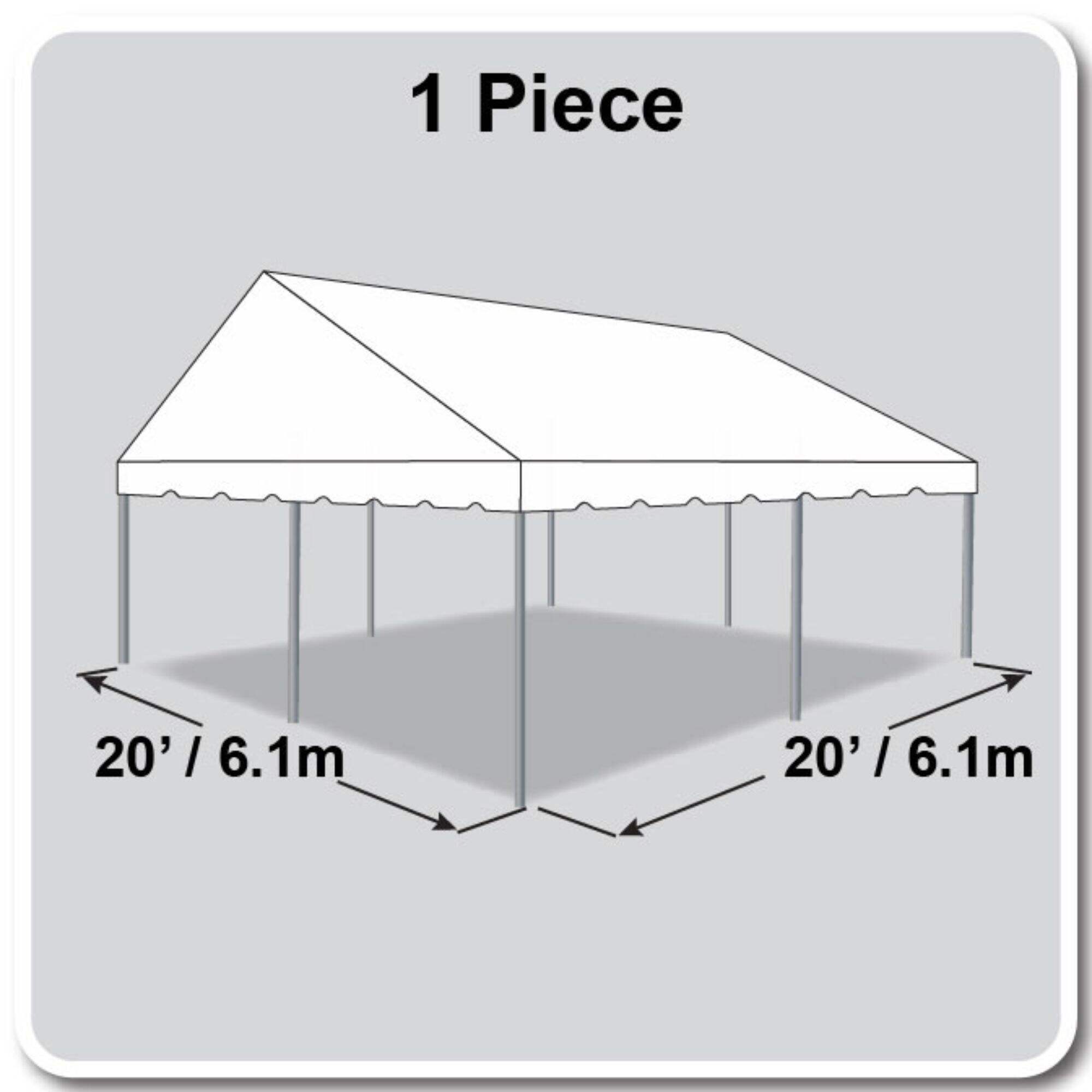 20' X 20' Gable Frame Tent / one piece tent top, Complete