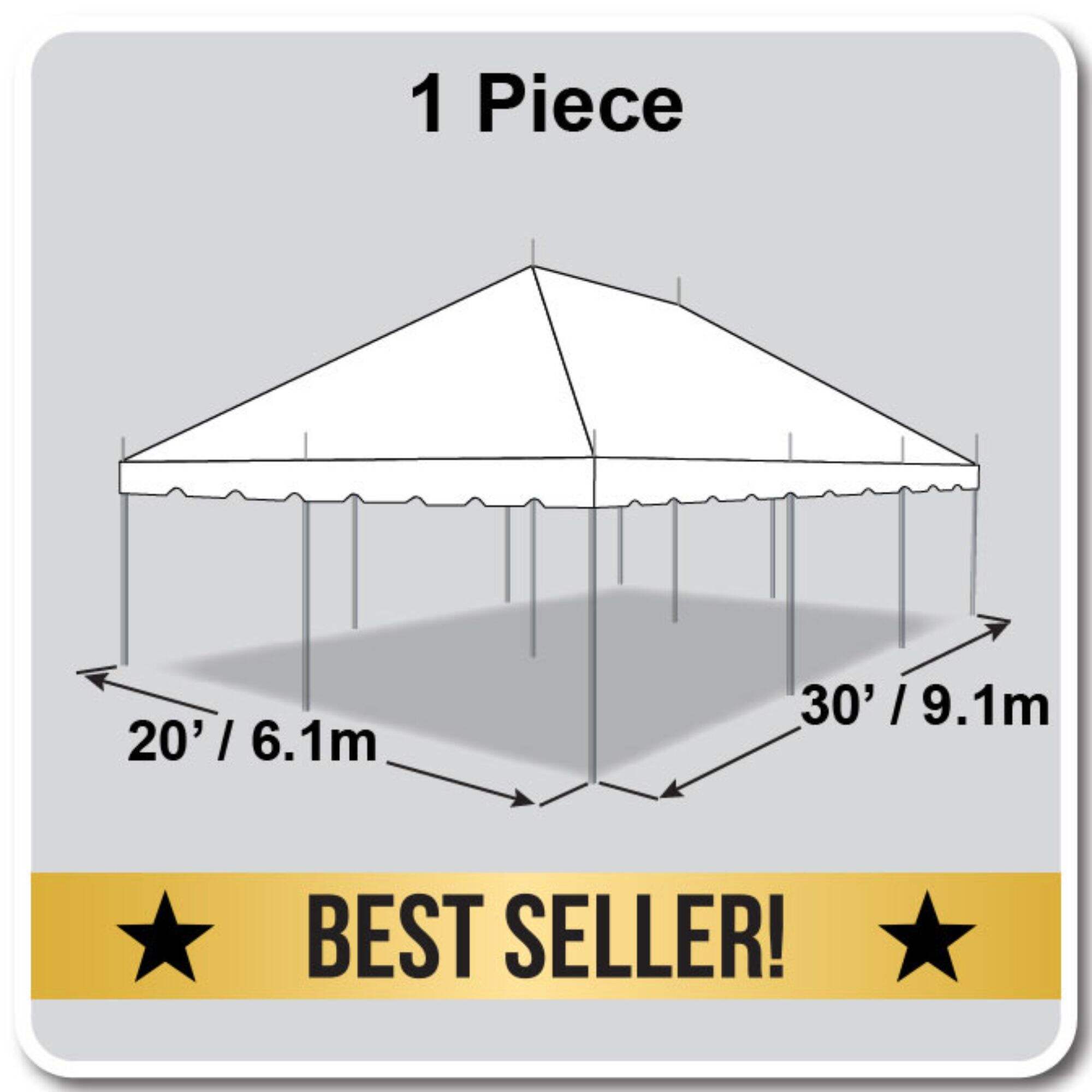 20' X 30' Classic Pole Tent / one piece tent top, Complete