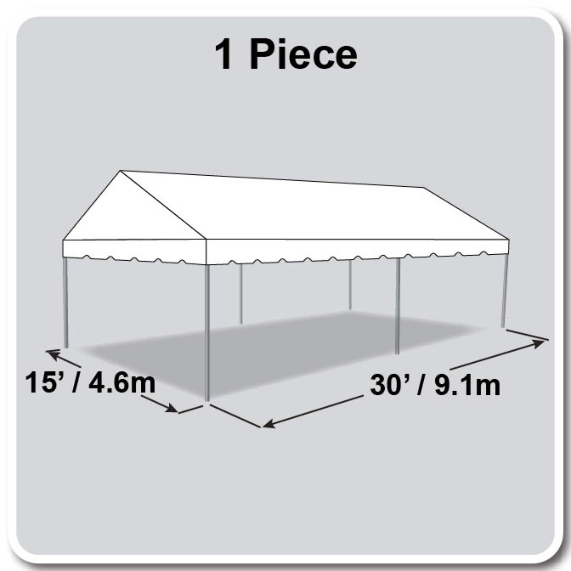 15' X 30' Gable Frame Tent  / one piece tent top, Complete