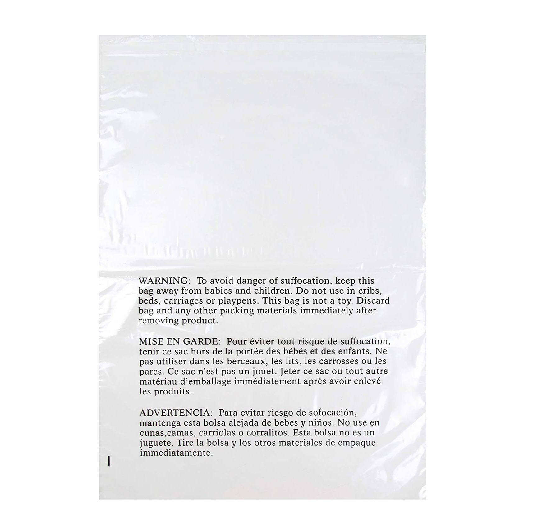 Eco-Friendly Self-Adhesive LDPE Packaging Poly Bag Clear BOPP Plastic Bag Suffocation Warning Customizable Size FBA Compliant details