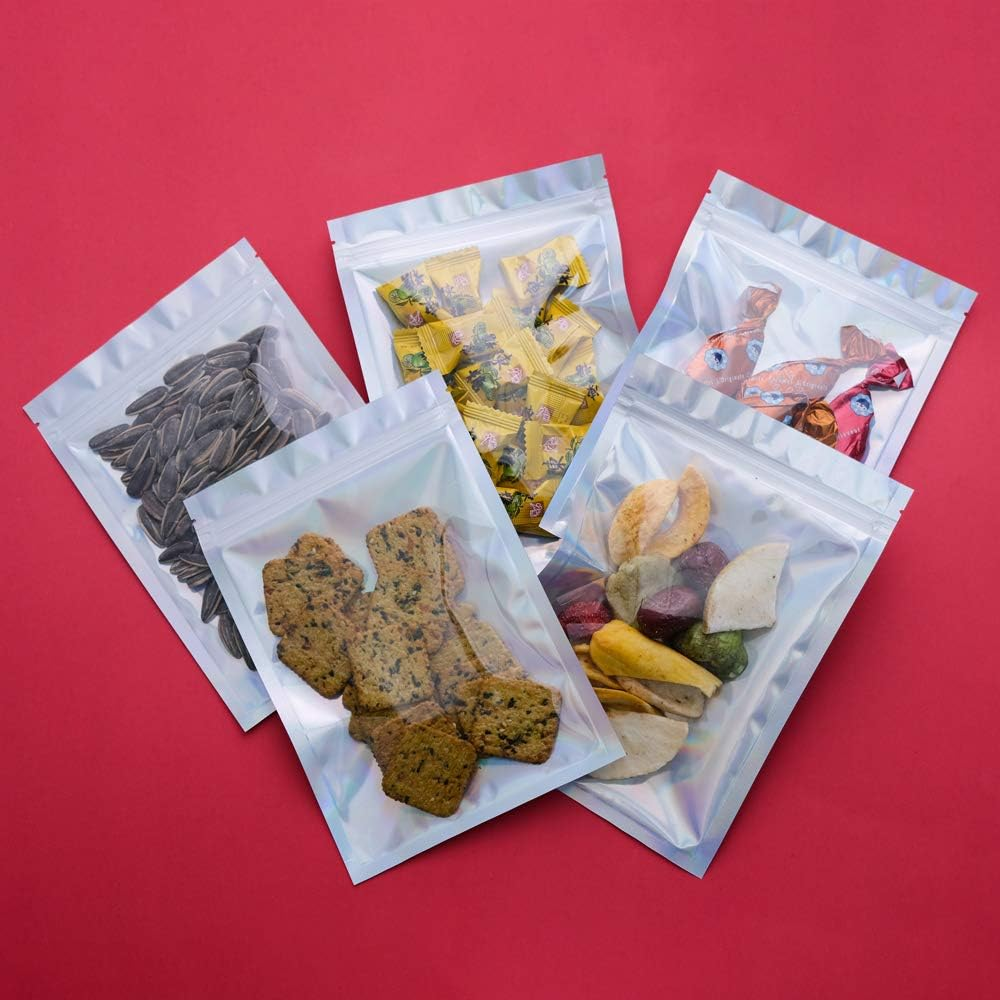 product custom mylar laser bag printed zipper pouch zip lock plastic bag cookie coffee candy nut packaging reusable food plastic bags-4
