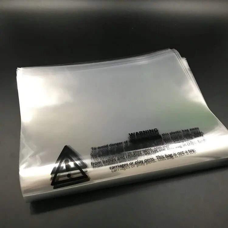 Custom Cellophane Polybag Packaging Clear Poly Plastic Opp Bag With Suffocation Warning manufacture