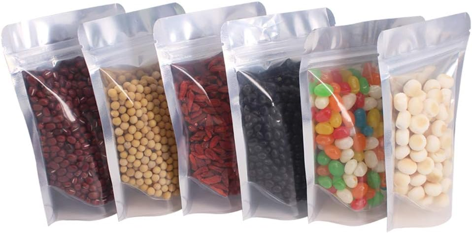 product custom aluminum foil custom zipper ziplock transparent stand up pouch nut  kernels dried fruit candy food packaging mylar bag-8
