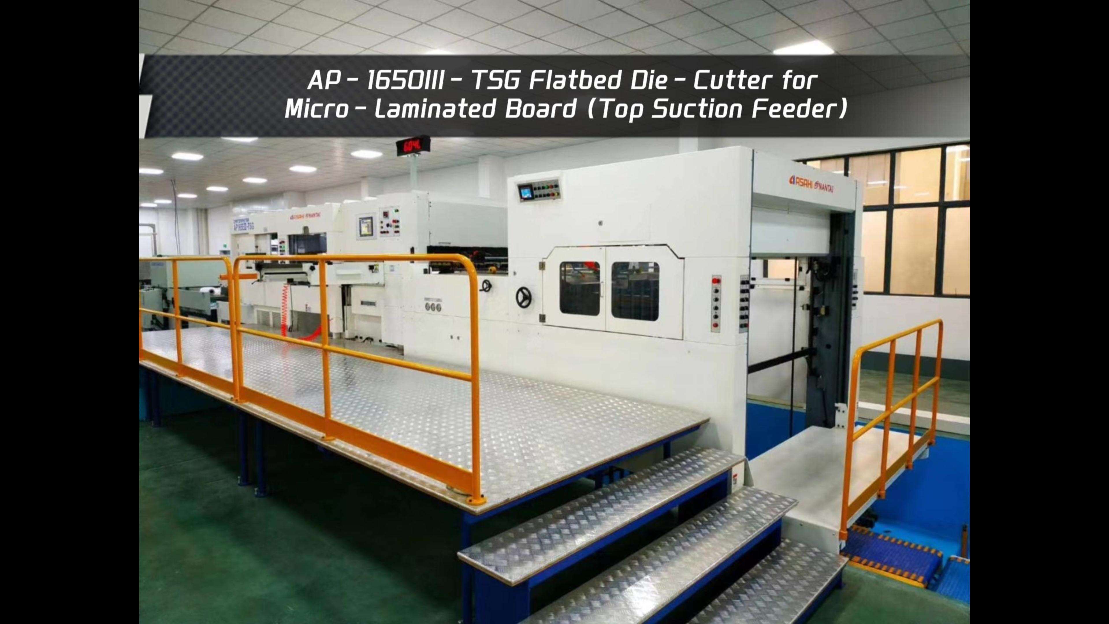 AP-1650III-TSG-Flatbed Die-Cutter for Micro-Laminated Board (Top Suction Feeder)