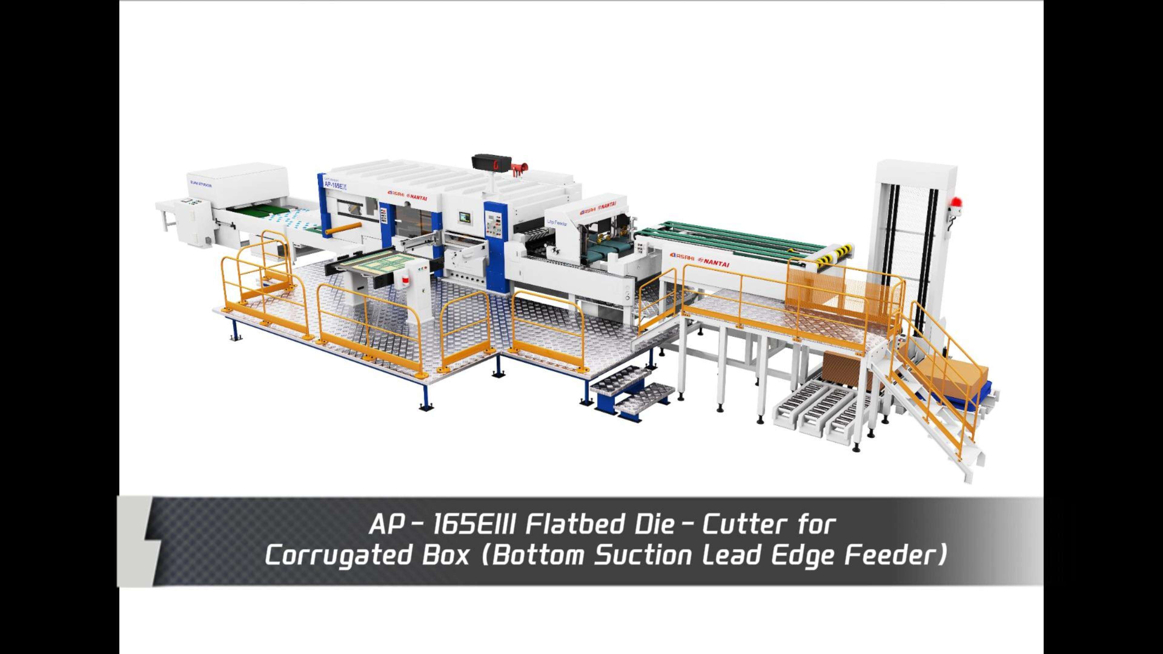 AP-165EIII 3D-Flatbed Die-Cutter for Corrugated Box (Bottom Suction Lead Edge Feeder)