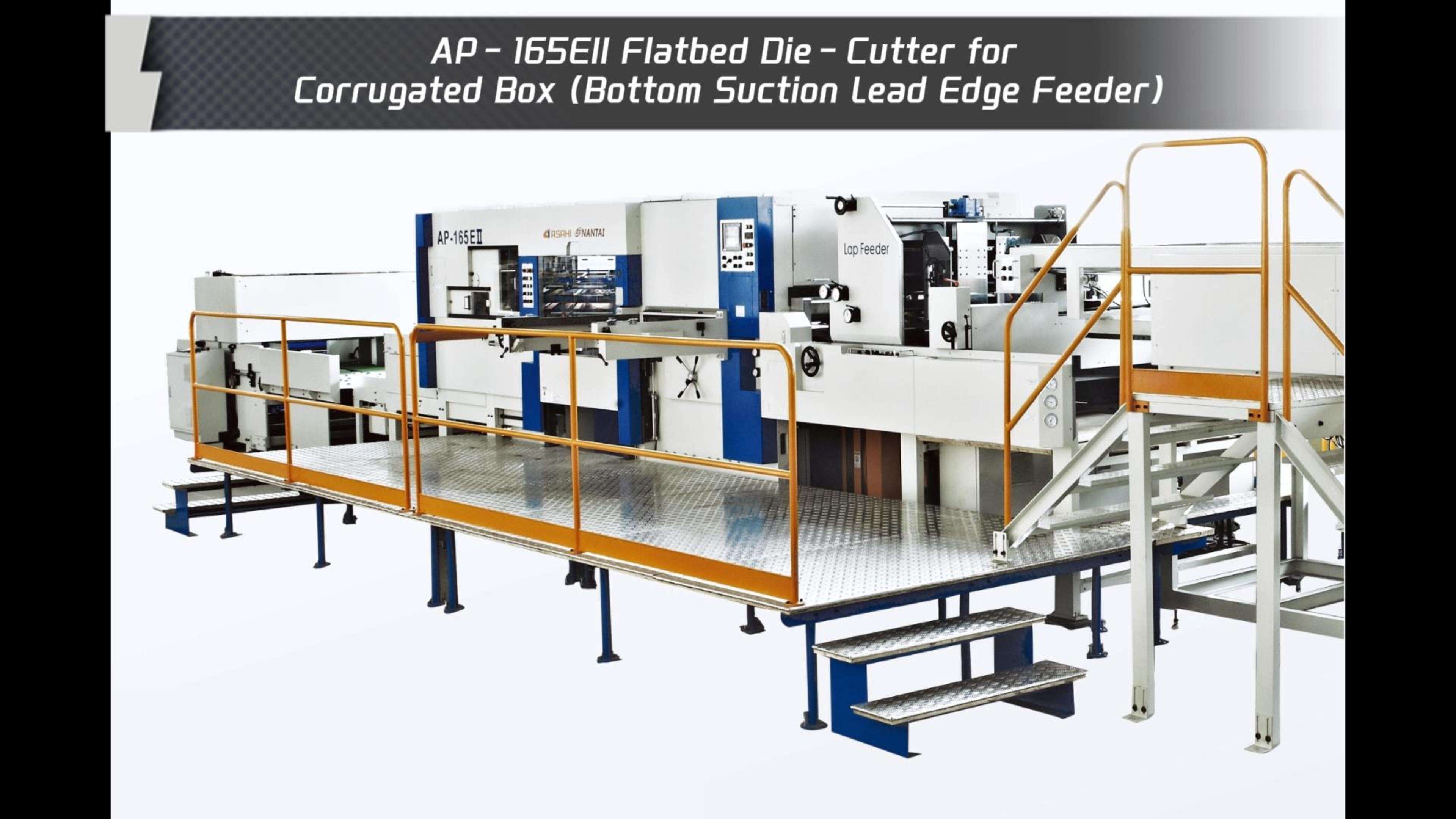 AP-165EII 3D-Flatbed Die-Cutter for Corrugated Box (Bottom Suction Lead Edge Feeder)