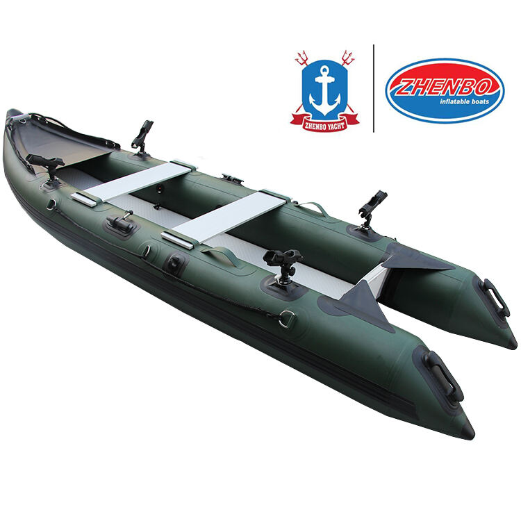 Customized Durable PVC Inflatable Kayak-370 Foldable Inflatable Fishing Kayak Pedal Kayak 2 person with fish rod manufacture