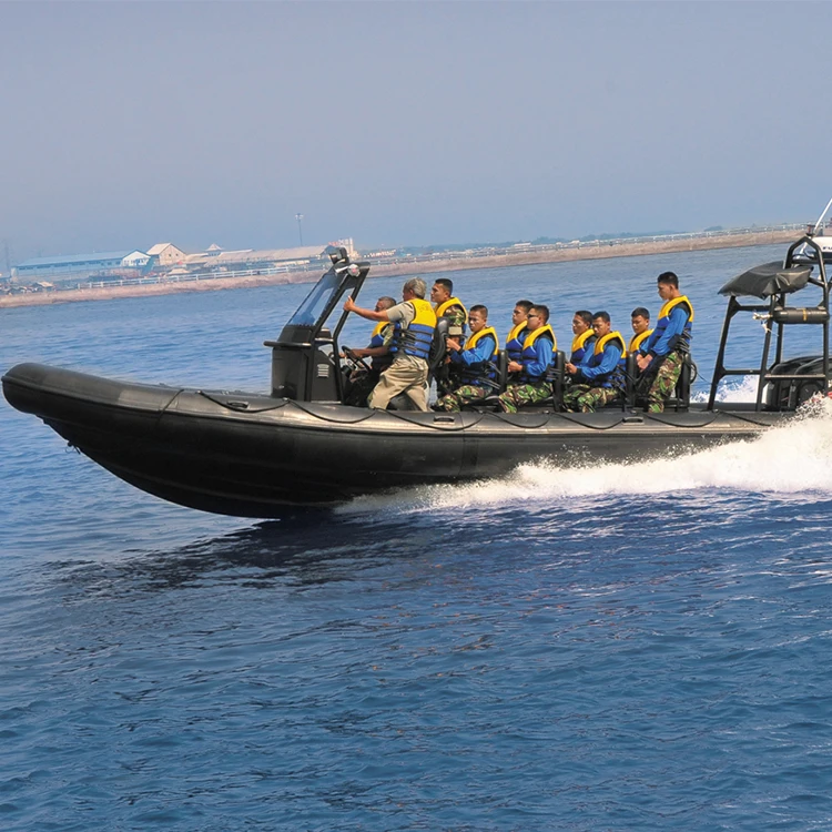 Ocean Waters 9 Meters 30ft Team Ship Rigid Rib Hypalon patrol inflatable fiberglass boat supplier