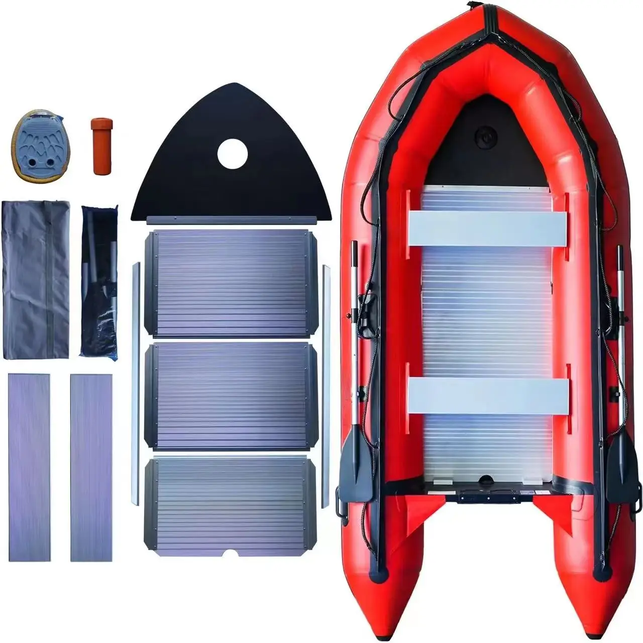 High Speed 360cm Folding PVC Inflatable Boat Rescue Boat Rubber Rowing Boats with aluminium floor for sale details