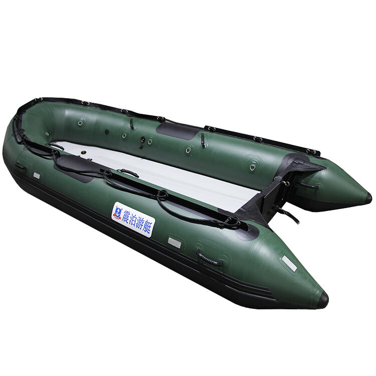 High Quality 13ft 380cm Foldable Rubber Boat Inflatable Rowing Sport Boats for fishing with engine manufacture