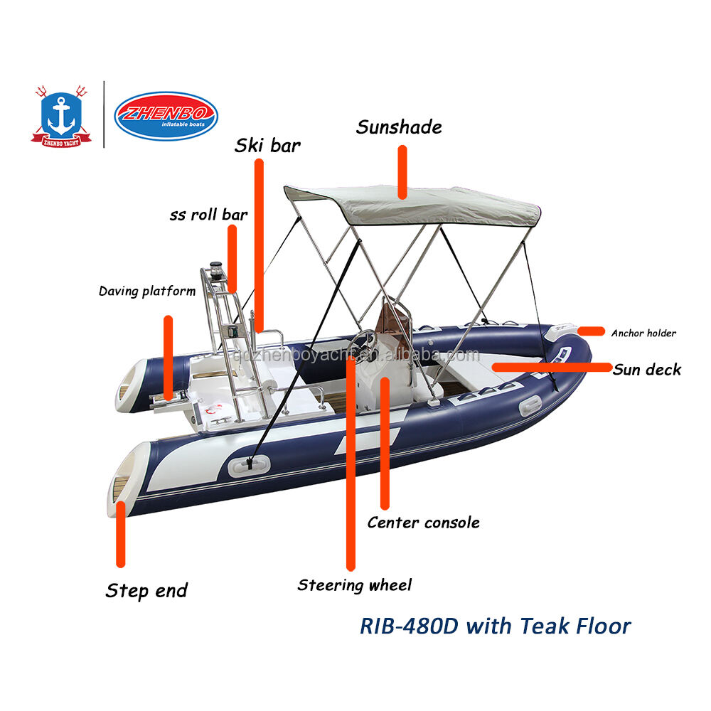 Customize Rib Boat With CE Certificate Rib Boats For Rental 480 580 680 rib480 hypalon fishing details