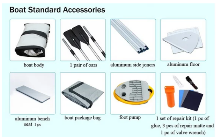 6 persons Folding PVC or Hypalon Patrol Boat Inflatable Rubber Fishing 330 360 380 Boat for rescue with aluminium floor details