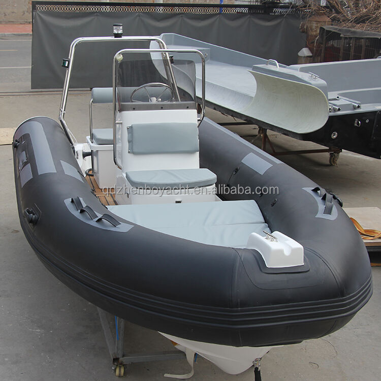 RIB480 a Black Fiberglass Hull Rib Boat With PVC or Hypalon Tube Inflatable Rib 480 supplier