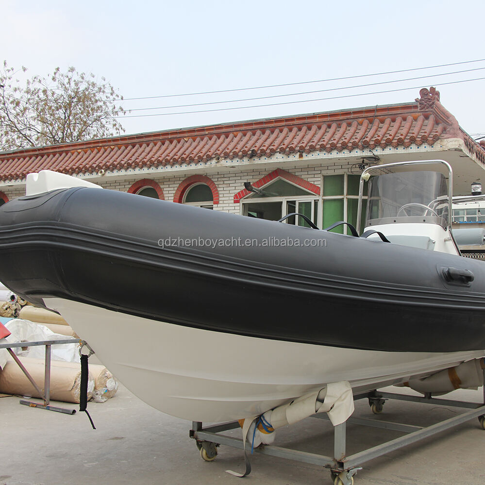 RIB480 a Black Fiberglass Hull Rib Boat With PVC or Hypalon Tube Inflatable Rib 480 supplier