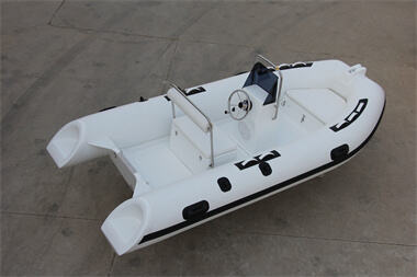 CE Certified 390cm luxury durable rib boat fiberglass bottom hypalon tube inflatable center console rib 390 boat supplier