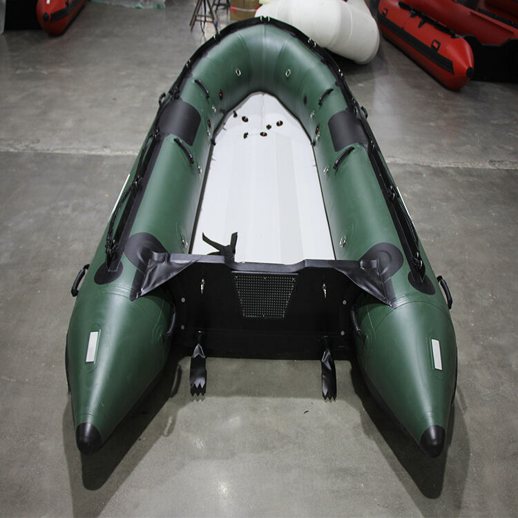 High Quality 13ft 380cm Foldable Rubber Boat Inflatable Rowing Sport Boats for fishing with engine details