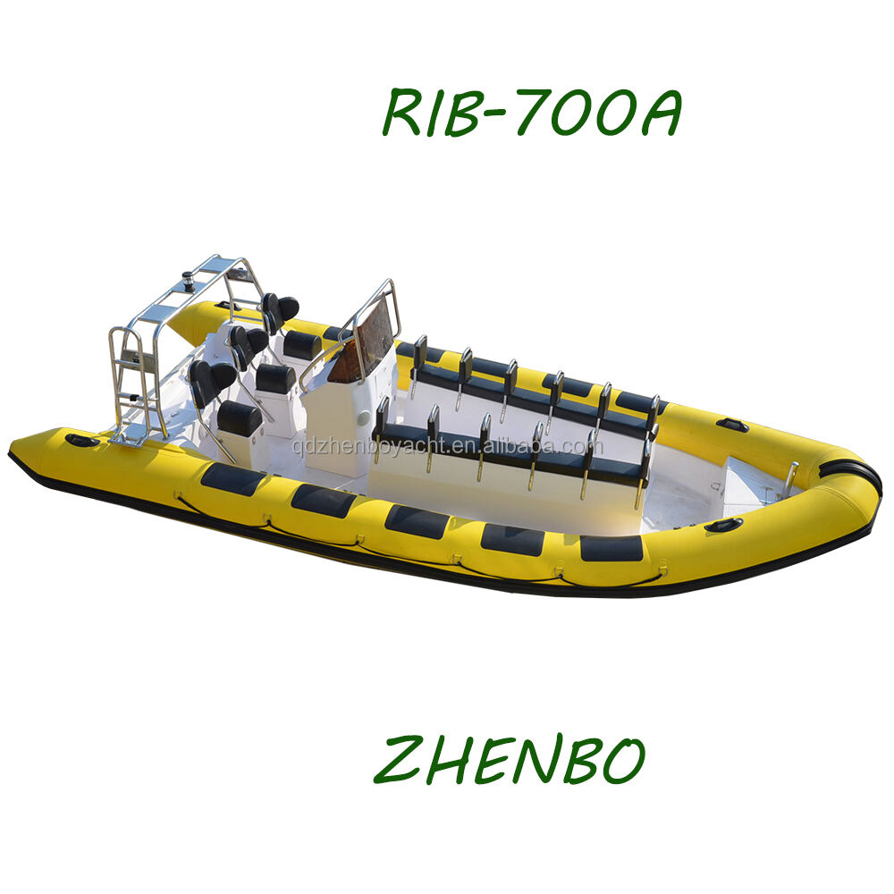 7m Yacht Fiberglass Passengers Boat For 20 Persons Rib-700 With Boat Trailers supplier