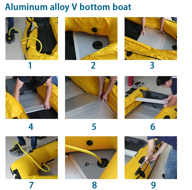 6 persons Folding PVC or Hypalon Patrol Boat Inflatable Rubber Fishing 330 360 380 Boat for rescue with aluminium floor supplier