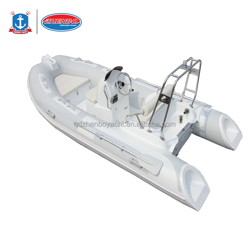 CE Certified 390cm luxury durable rib boat fiberglass bottom hypalon tube inflatable center console rib 390 boat supplier