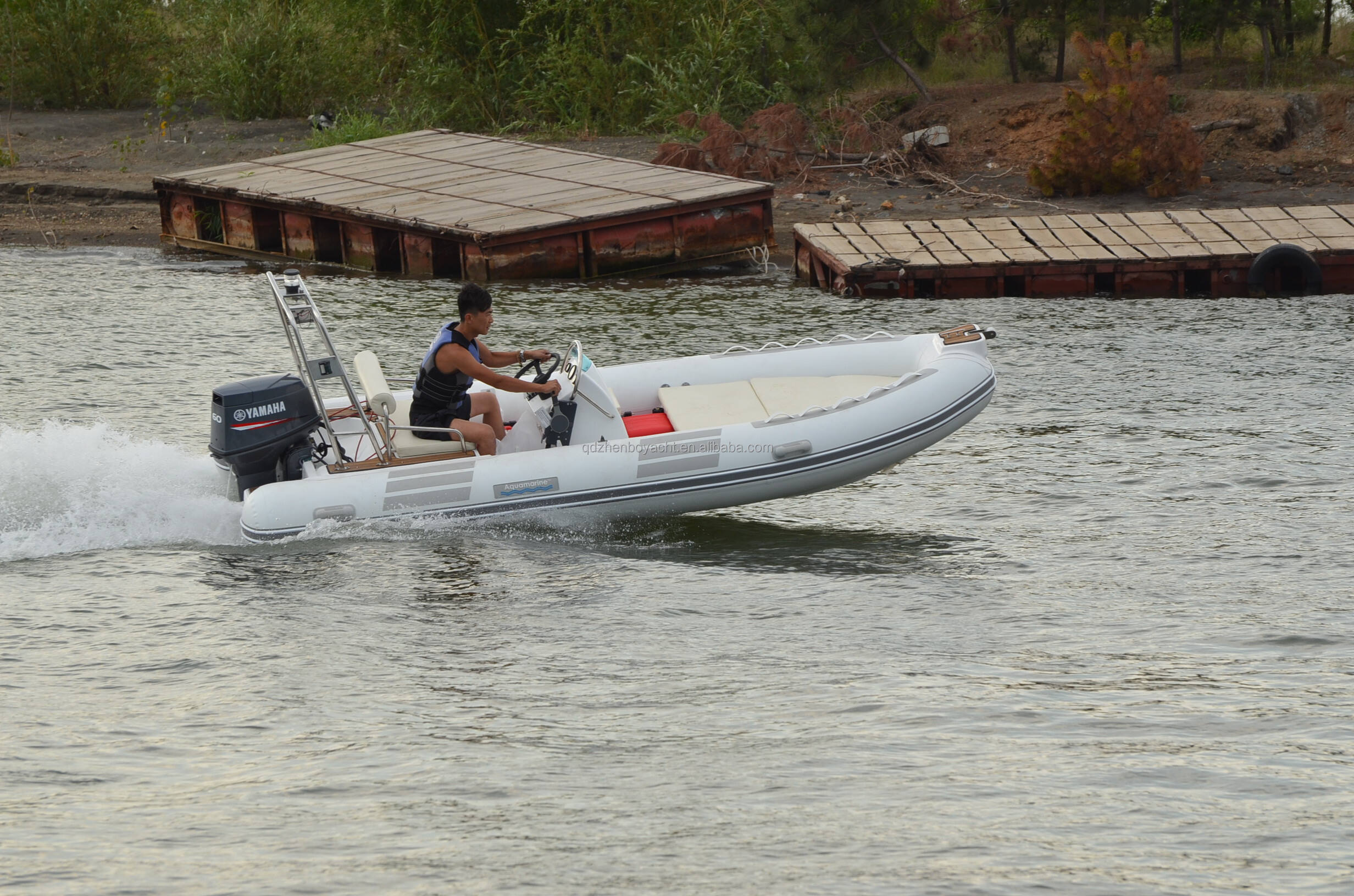 Bateau gonflable en aluminium de nervure de sauvetage de coque en V profond de bateau électrique de la CE 6 personnes de la RIB 360 pour l'océan avec l'usine de 30 HP