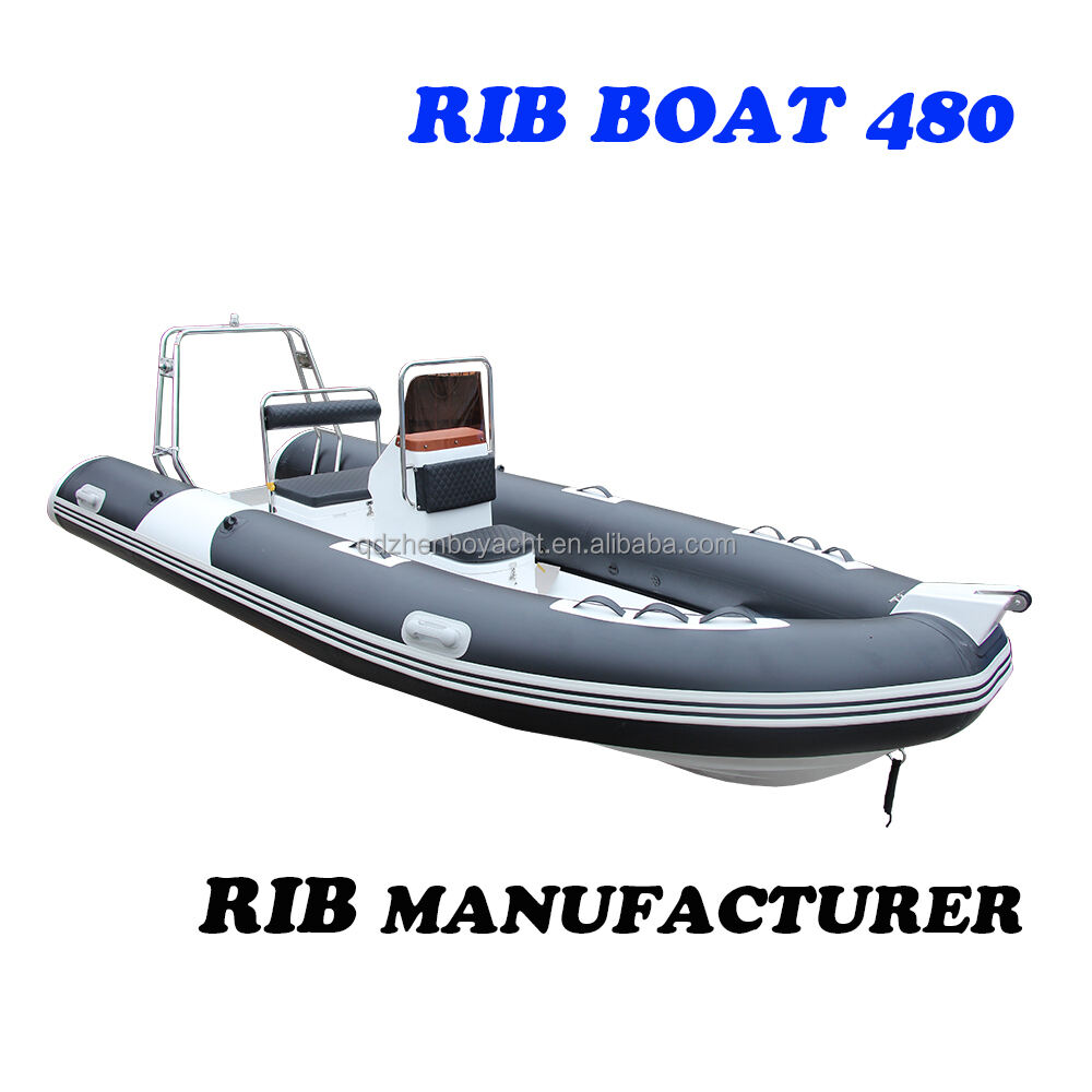 Zhenbo Fiberglass/aluminum boat botes inflatables pvc RIB-480A supplier