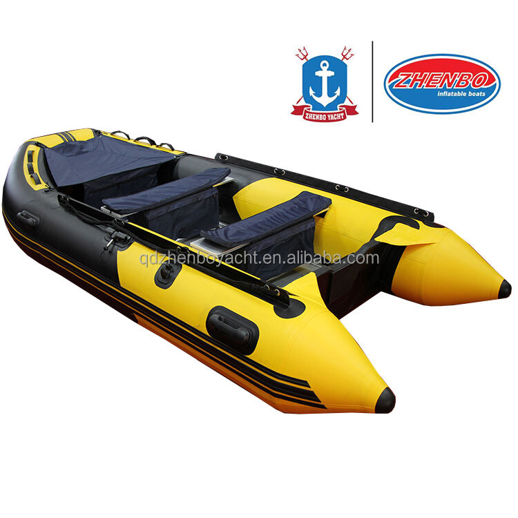 High Speed 360cm Folding PVC Inflatable Boat Rescue Boat Rubber Rowing Boats with aluminium floor for sale manufacture