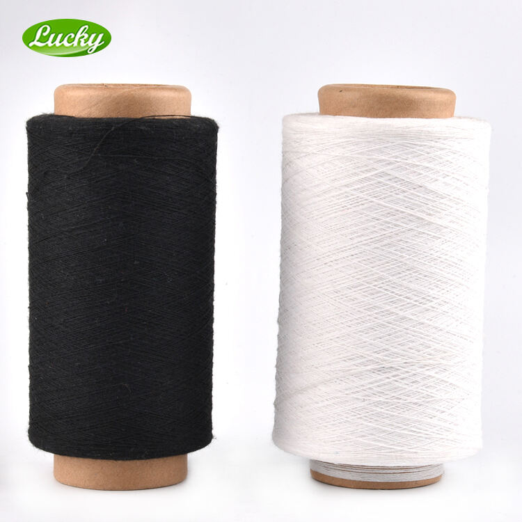 NE21S recycled( RG)t-shirt cotton yarn wholesale for circular knitting colored fabrics manufacture