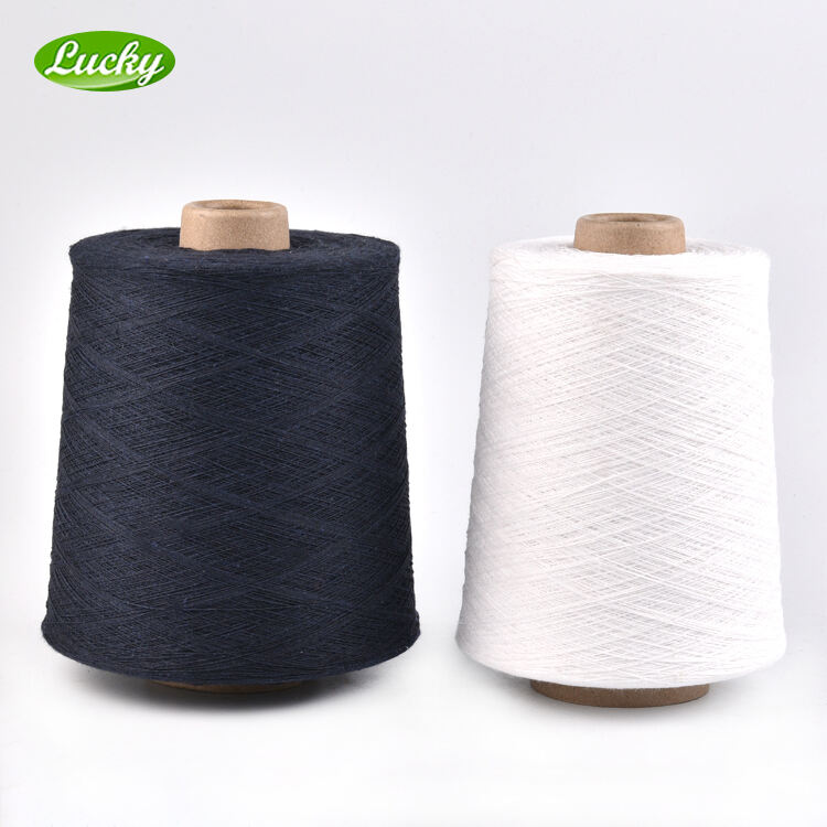 High Quality light blue tc yarn Ne 22S recycled cotton blended yarn uzbekistan factory