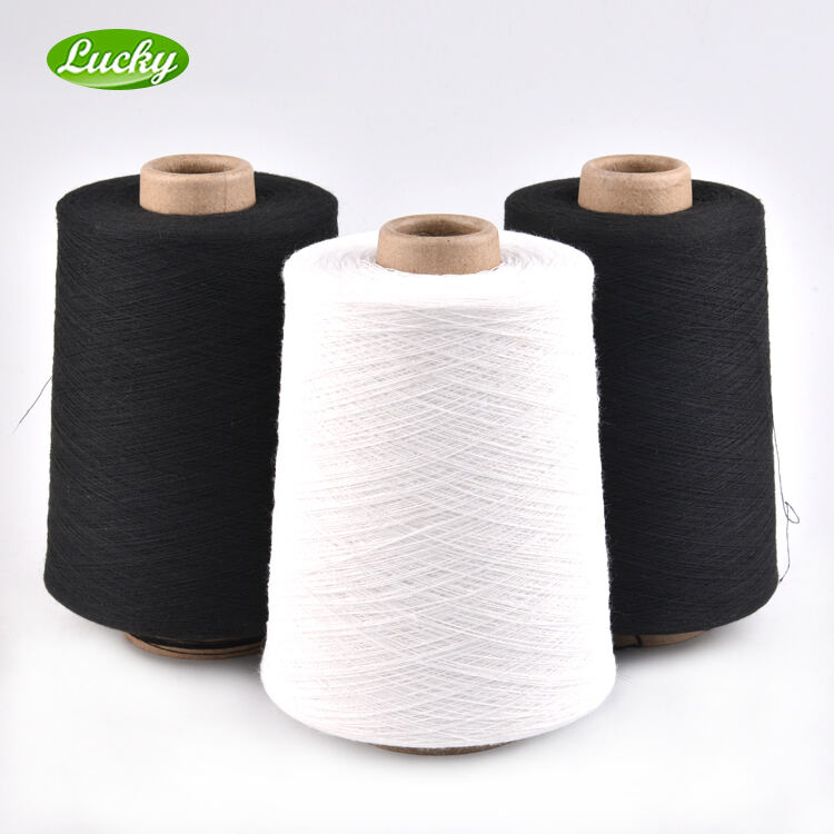 NE21S recycled( RG)t-shirt cotton yarn wholesale for circular knitting colored fabrics supplier