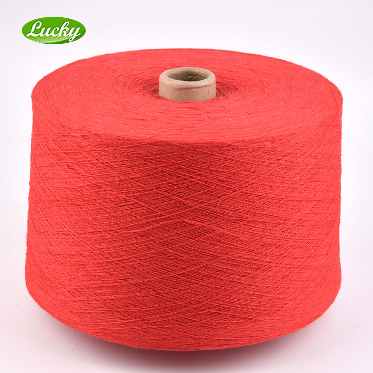 Hot sell  recycle cotton polyester blended towel yarn dyed open end recycled yarns 12s for towels factory