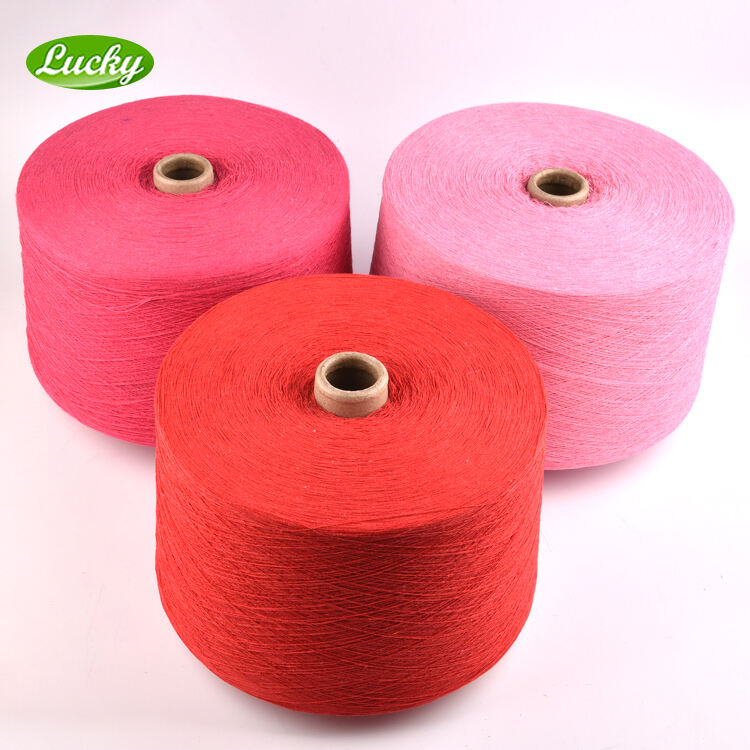 Colorful 20s TC/CVC cotton polyester blended peach colored yarn  colors for knitting socks manufacture