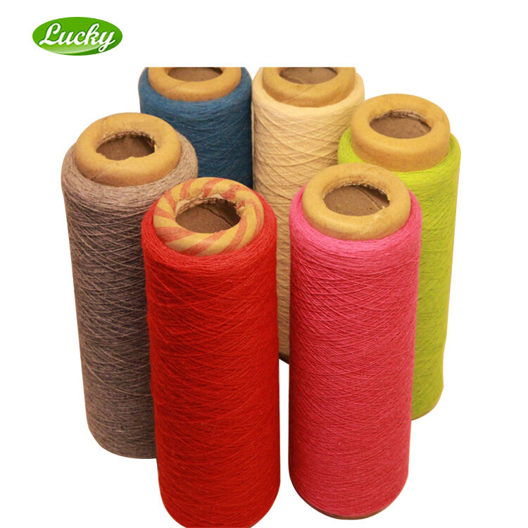 Regenerated GRS 65/35 polyester cotton yarn NE4s think cotton yarns for weaving rugs  yarn and carpets supplier