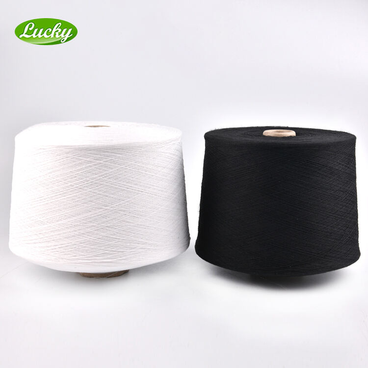 Recycled/Regenerated NE20 NM34 Black CVC 20S open end oe cotton circular knitting cotton polyester blended sock yarn price manufacture