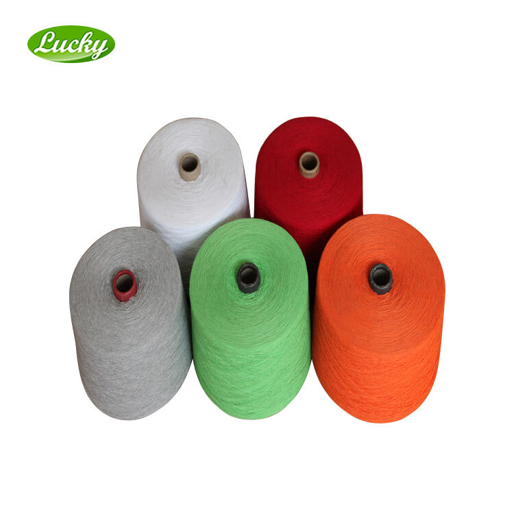 Lucky 14S recycled colored carpet yarn best-selling blanket carpet recycle oe regenerated recycled cotton yarn factory