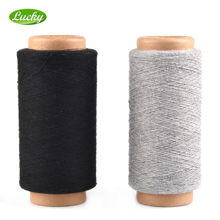 High Quality low twist NE6/1 NE8/1 glove cotton knitting yarn cvc65/35 raw white yarn for knitting work glove yarn  factory