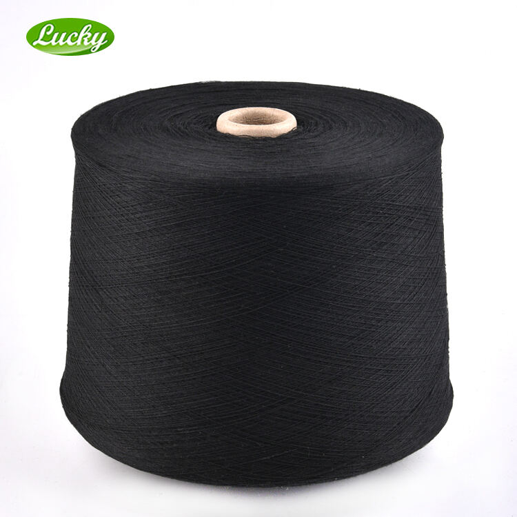 Recycled/Regenerated NE20 NM34 Black CVC 20S open end oe cotton circular knitting cotton polyester blended sock yarn price details