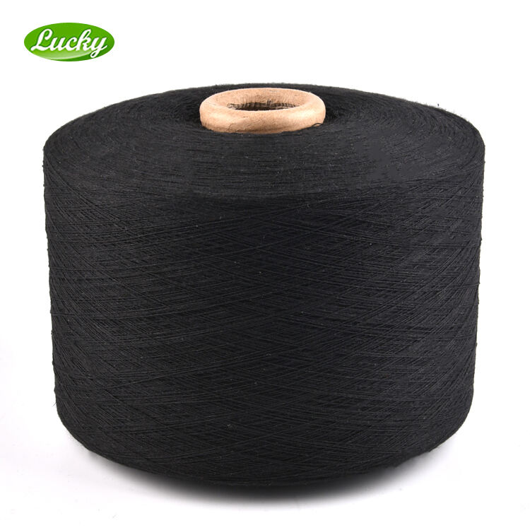 Lucky recycled regenerated NE10S, 12S black tc weaving yarn for weaving  cotton carded weaving yarn 201 for weaving supplier